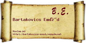 Bartakovics Emőd névjegykártya